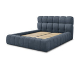 MONT - BLANC Lit coffre MONT - BLANC tissu chiné - Bleu - homidiscount
