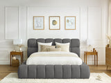MONT - BLANC Lit coffre MONT - BLANC tissu chiné - Gris - homidiscount