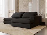 MONTPARNASSE Canapé d'angle convertible - Noir - homidiscount