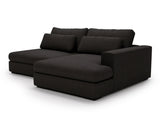MONTPARNASSE Canapé d'angle convertible - Noir - homidiscount