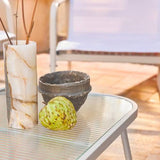 Noto Salon de jardin acier 4 places Beige - homidiscount