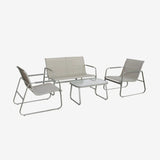 Noto Salon de jardin acier 4 places Kaki - homidiscount