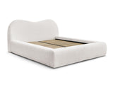 ORLANE Lit coffre ORLANE tissu bouclette - Blanc - homidiscount
