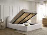 ORLANE Lit coffre ORLANE tissu bouclette - Blanc - homidiscount
