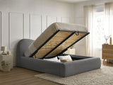 ORLANE Lit coffre ORLANE tissu bouclette - Gris - homidiscount