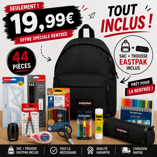 Pack Fournitures Scolaires + Sac & Trousse Eastpak - gobonplan