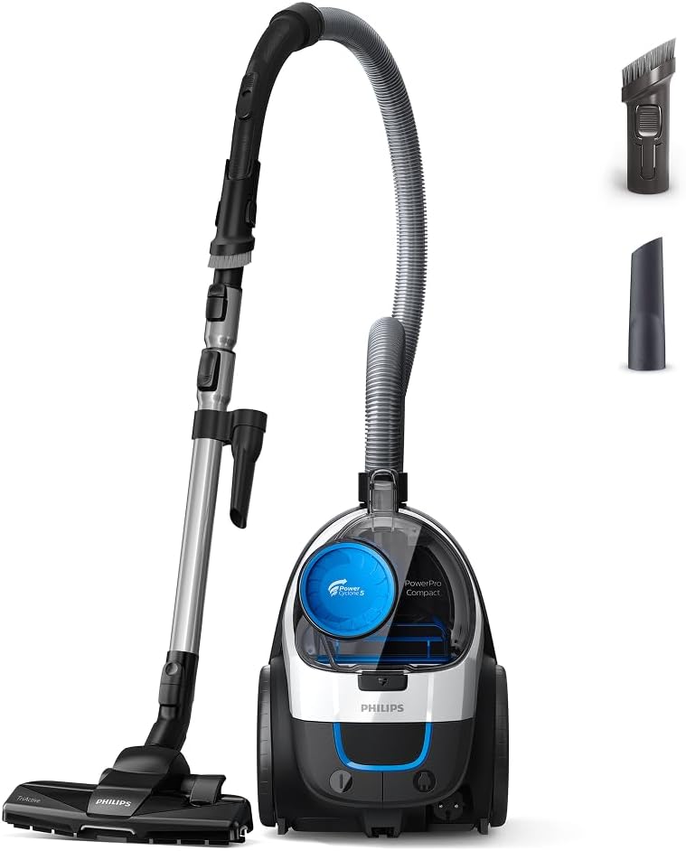 Philips PowerPro Compact Série 3000 Aspirateur sans Sac - 900 W Avec Filtre HEPA et Brosse TriActive (FC9332/09) - gobonplan