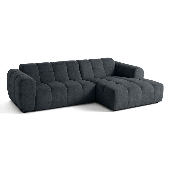 Ray - canapé d'angle droit - 4 places - en tissu texturé - Gris
