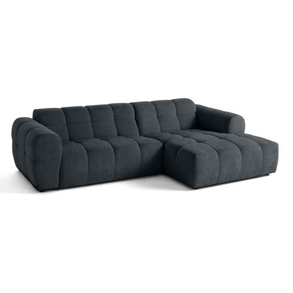 Ray - canapé d'angle droit - 4 places - en tissu texturé - Gris