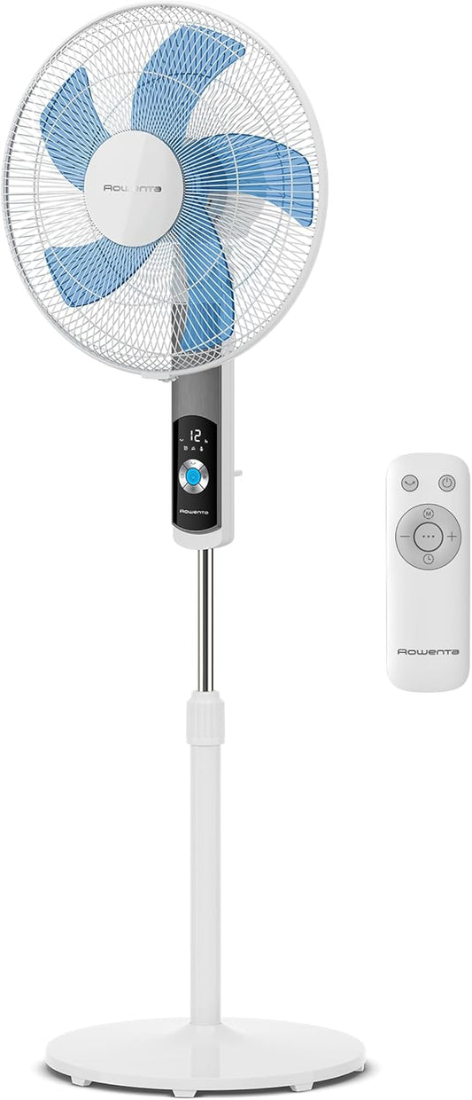 Rowenta Turbo Silence Ventilateur sur Pied, 35 dB(A), Rafraîchissement Puissant jusqu’à 7,2 m, 12 Vitesses, Oscillation 120°, Télécommande, Écran LED, Minuterie 12 h - homidiscount