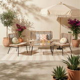 Salon de jardin 4 personnes Bali marron naturel - homidiscount