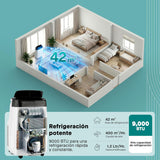 SereneLife Climatiseur Mobile Silencieux,9000 BTU,Climatiseur Portable 3-en-1 avec Fonction Déshumidificateur Intégré,Mode Ventilateur,Télécommande,Kit d'Évacuation Complet Montable sur Fenêtre,Blanc [Classe énergétique A] - homidiscount