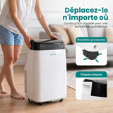 SereneLife Climatiseur Portable 16 000 BTU – Climatiation Mobile 3 en 1 Silencieuse avec Refroidissement, Chauffage, Déshumidificateur, Ventilation, Kit Fenêtre, Pour Chambre et Bureau jusqu’à 32 m² [Classe énergétique A+++] - homidiscount