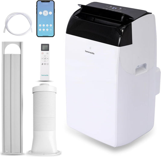 SereneLife Climatiseur Portable 16 000 BTU – Climatiation Mobile 3 en 1 Silencieuse avec Refroidissement, Chauffage, Déshumidificateur, Ventilation, Kit Fenêtre, Pour Chambre et Bureau jusqu’à 32 m² [Classe énergétique A+++] - homidiscount