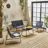 Silvi Salon de jardin métal 4 places - homidiscount
