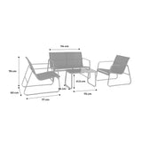 Silvi Salon de jardin métal 4 places - homidiscount