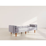 Suzanne - Banquette 2 places convertible clic-clac en tissu texturé - Gris clair