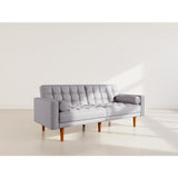 Suzanne - Banquette 2 places convertible clic-clac en tissu texturé - Gris clair