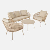 Vatuo Salon de jardin acier et cordes 4 places - homidiscount