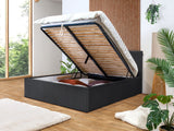 VIVARA Lit coffre VIVARA rangement XL - Noir - homidiscount